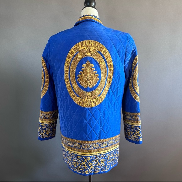 Vintage Adam Douglas Adrianna Papell Silk Quilted Baroque Blazer Jacket - Picture 8 of 14